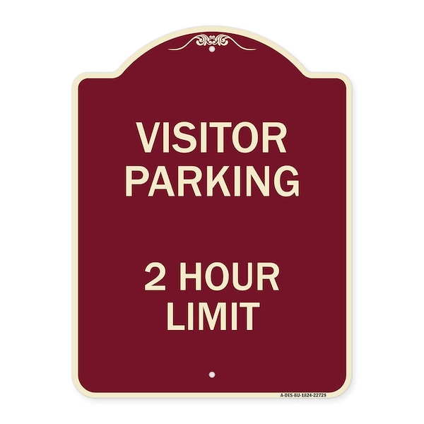 Visitor Parking Visitor Parking 2 Hour Limit Heavy-Gauge Aluminum Sign, 24" x 18", BU-1824-22729